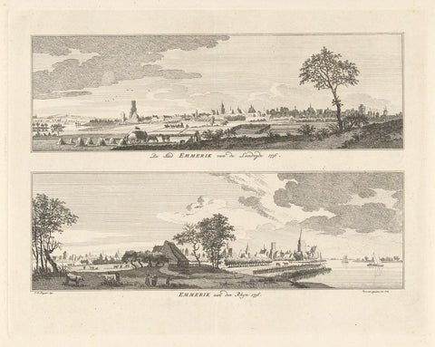 Views on Emmerik aan de Rijn, 1736, Paulus van Liender, 1762 Canvas Print