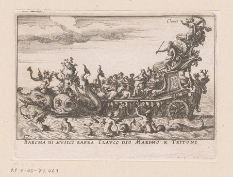 Ship with musicians and Glaucus, anonymous, c. 1635 Canvas Print