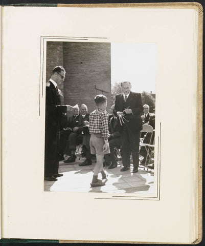 Drees receives the scissors to cut the ribbon, Photo Modern Lochem, 1953 Canvas Print