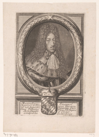 Portret van Maximiliaan II Emanuel van Beieren, Leonhard Heckenauer, 1690 - 1697 Canvas Print