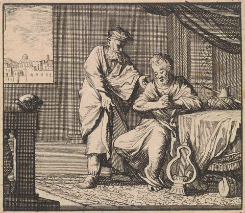 David punished by Natan, Caspar Luyken, 1698 Canvas Print