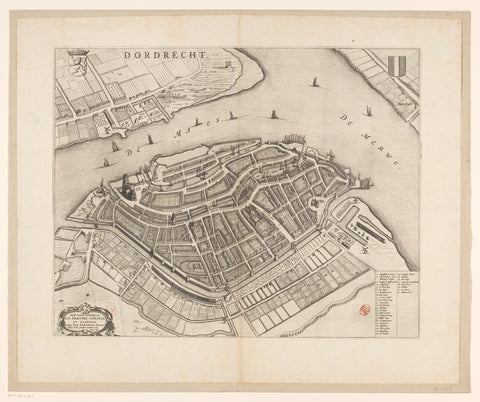 Map of Dordrecht, anonymous, 1652 Canvas Print