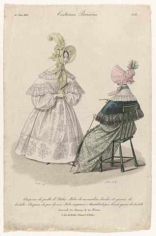 Le Journal des Dames et des Demoiselles, June 10, 1835, No. 3278: Itali Straw Hat (...), Gatine, 1835 Canvas Print