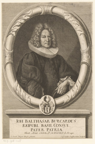 Portrait of Hans Balthasar Burckhardt, Johann Georg Seiller, 1673- 1740 Canvas Print