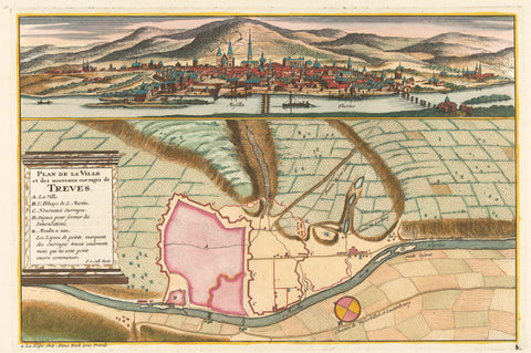 Map of Trier, 1704, Jan van Call (II), 1704 Canvas Print