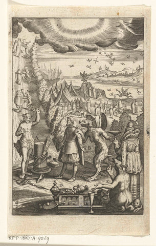 Emblem with man on the road to eternal life exposed to temptations of the devil, Boetius Adamsz. Bolswert, 1623 Canvas Print