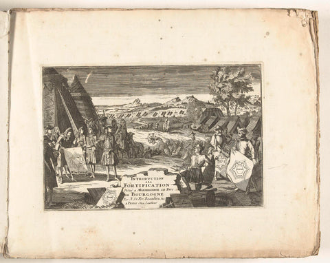 Titelprent voor prentwerk: The Forces of Europe, Asia, Africa and America (deel 1), ca. 1702, anonymous, 1702 - 1703 Canvas Print