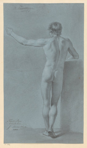 Standing male nude, seen on the back (2nd prize 1803), Johann Joseph Schwachhofer, 1803 Canvas Print