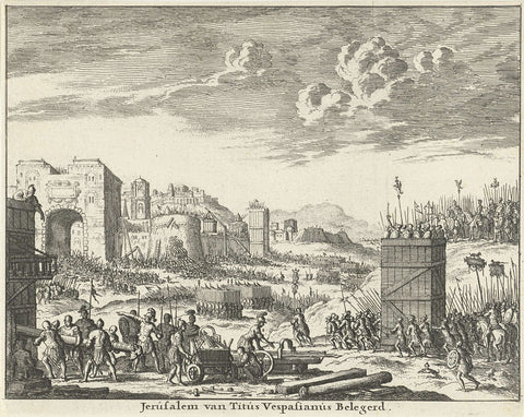 Jerusalem besieged by Titus (variant A), Jan Luyken, 1682 Canvas Print