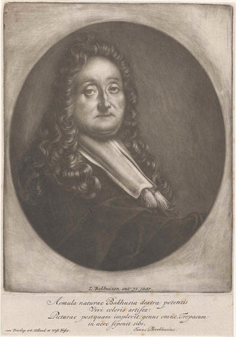 Zelfportret van Ludolf Bakhuysen, Jacob Gole (attributed to), 1670 - 1724 Canvas Print