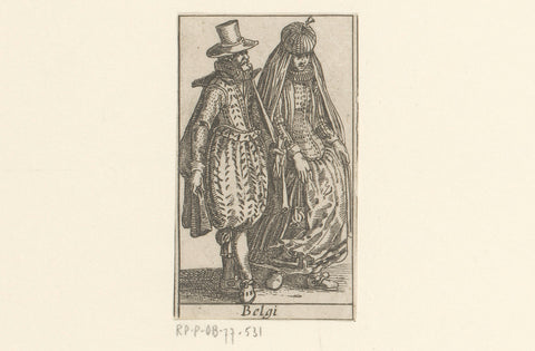 Man and woman in Flemish fashion from around 1610-1620, anonymous, 1617 Canvas Print