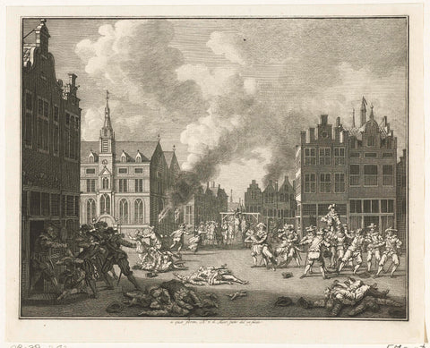 The Massacre of Naarden, 1572, Noah van der Meer (II), in or before 1752 Canvas Print