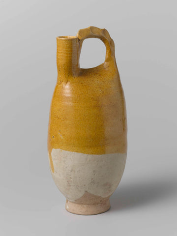 Bottle with a yellow glaze, anonymous, c. 907 - c. 1125 Canvas Print