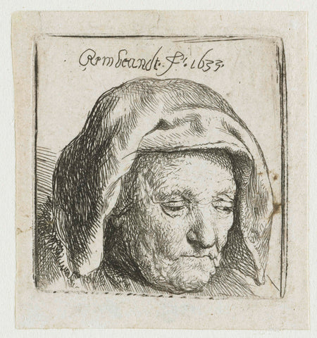 Rembrandt's Mother, Rembrandt van Rijn, 1633 Canvas Print