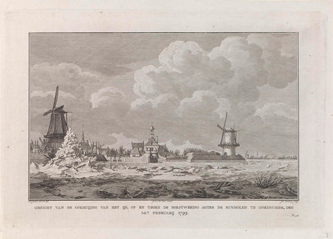 Kruiend ijs voor Gorinchem (plate 2), 1799, Johannes Christiaan Bendorp, 1799 Canvas Print