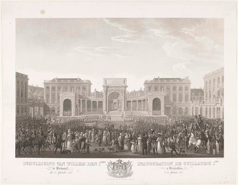 Inauguration of William the 1st in Brussels, den 21 September 1815 / Inauguration de Guillaume 1er à Bruxelles, le 21 Septembre 1815, Johann Nepomuk Gibèle, 1825 - 1826 Canvas Print