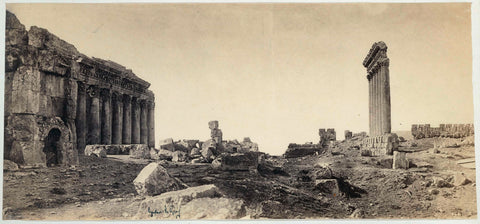 Temple Ruins in Baalbek, Lebanon, Gustave Le Gray, c. 1860 Canvas Print