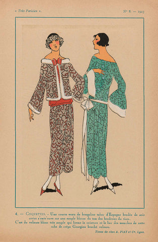 Très Parisien, 1923, No. 8: 4. - COQUETTES. / A short jacket..., anonymous, 1923 Canvas Print