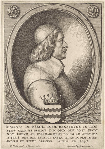 Portrait of Johan baron van Reede, lord of Renswoude, Wenceslaus Hollar, 1650 - 1670 Canvas Print