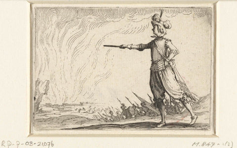 Commander on foot, Jacques Callot, 1621 Canvas Print