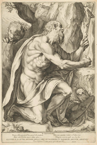 Heilige Hieronymus, Agostino Carracci, Francesco Brizio (attributed to), c. 1602 Canvas Print