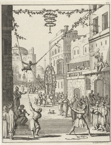 Popular entertainment at the Bairam festival, Jan Luyken, 1681 Canvas Print