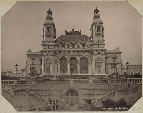 Exterior of the theatre of Monte-Carlo, Photoglob & Co., c. 1890 - c. 1900 Canvas Print