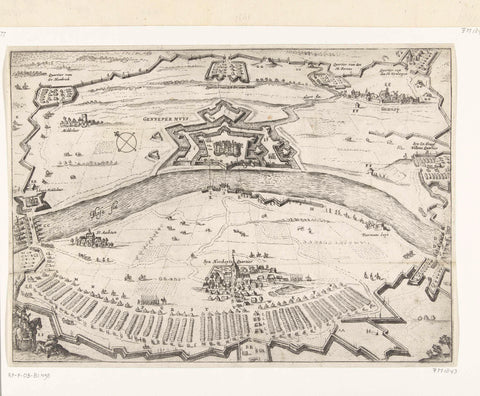 Map of the siege of Huis te Gennep, 1641, anonymous, 1641 Canvas Print