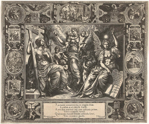 Three Virtues faith, love and hope, Jan Ditmaer, 1577 Canvas Print