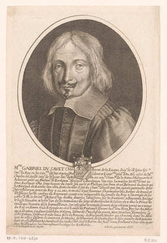 Portret van Gabriel du Sault, Pierre Daret, Pierre Daret, 1656 Canvas Print