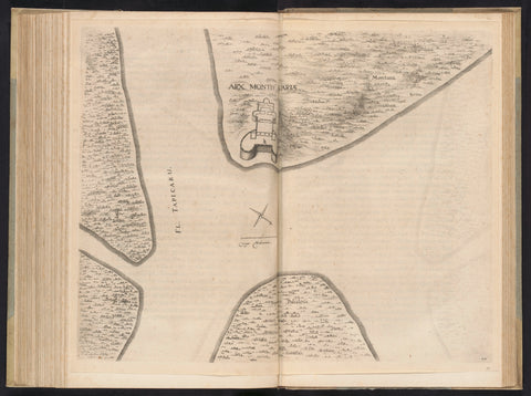 Map with the fort Monte Calvário, ca. 1641, Jan van Brosterhuyzen, 1645 - 1647 Canvas Print