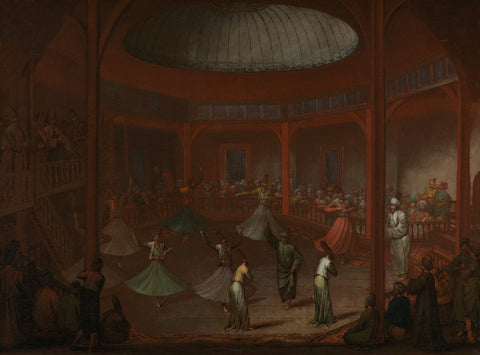 Whirling Dervishes, Jean Baptiste Vanmour, c. 1720 - c. 1737 Canvas Print