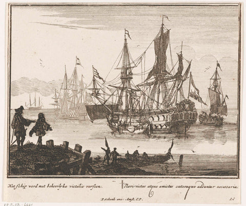 The ship is provided with victualiën, plate no. 10, c. 1700, Sieuwert van der Meulen, 1690 - 1710 Canvas Print