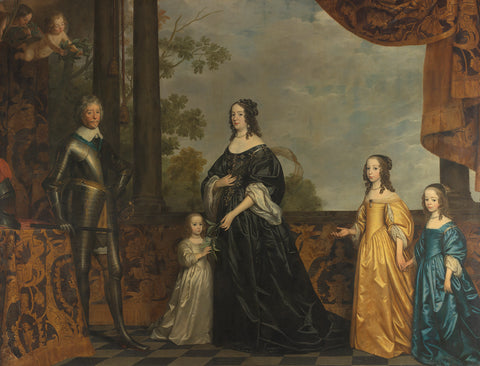 Frederick Henry, his Consort Amalia of Solms, and their Three Youngest Daughters, Gerard van Honthorst, c. 1647 Canvas Print