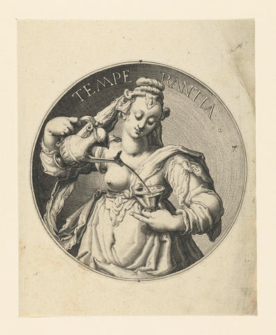 Temperance, Jacob de Gheyn (II) (workshop of), 1591 - 1595 Canvas Print