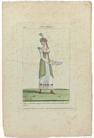 Costume Français, then Nouveau Costume Parisien 1799-1810, No. 136: Coiffure en demi turban (...)., anonymous, 1799 - 1810 Canvas Print