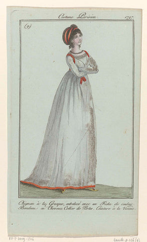 Journal des Dames et des Modes, Costume Parisien, 4 novembre 1797, (9) : Chignon à la Grecqu (...), anonymous, 1797 Canvas Print