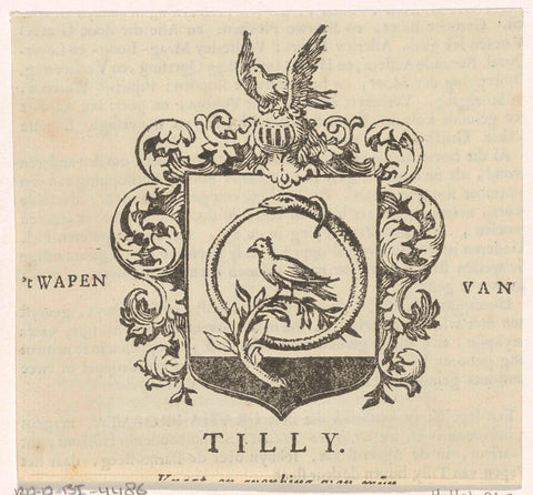 Vignet met het wapen van C. de Koning Tilly Haarlemmerolie, Isaac Vincentsz. van der Vinne, 1675 - 1740 Canvas Print