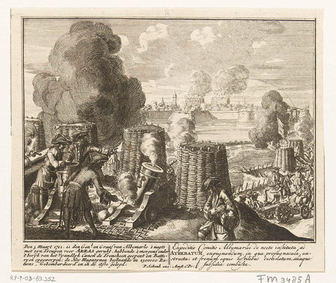 Bombardment of Arras, 1712, Pieter Schenk (I), 1712 Canvas Print