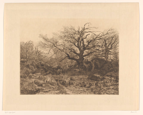 Hunters in the forest of Fontainebleau, Auguste Danse, 1897 Canvas Print