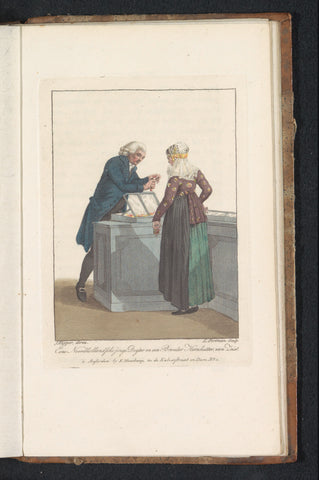 Shopkeeper of the Evangelische Broedergemeente with a customer, Ludwig Gottlieb Portman, 1806 Canvas Print