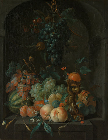 Still Life with Fruit, Coenraet Roepel, 1721 Canvas Print