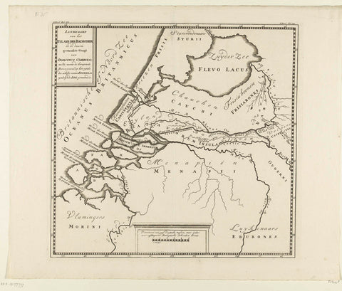 Historical map of the Netherlands with the Corbulo canal, anonymous, 1732 - 1734 Canvas Print