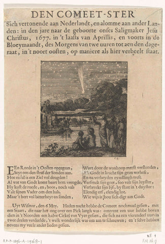 The comet of 1677, Jan Luyken, 1677 Canvas Print