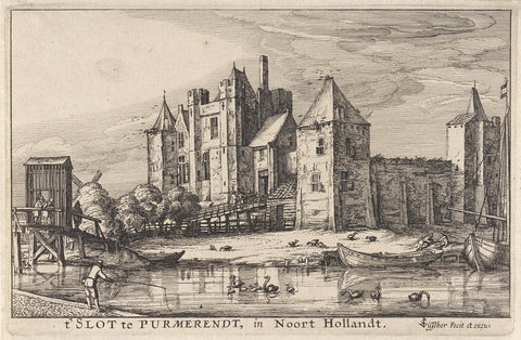 Purmersteijn Castle in Purmerend, Claes Jansz. Visscher (II), 1617 Canvas Print