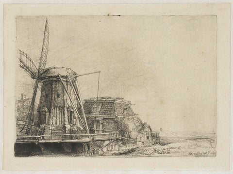 The Windmill, Rembrandt van Rijn, 1641 Canvas Print