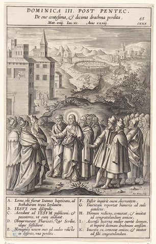 Parable of the lost sheep, Antonie Wierix (II), 1593 Canvas Print