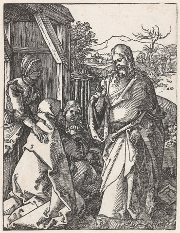 Christ says goodbye to his mother, Albrecht Dürer, 1508- 1509 Canvas Print