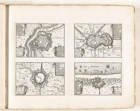 Maps of Gravelines, Bergues, Bourbourg and Mardijk, c. 1702, anonymous, 1702 - 1703 Canvas Print