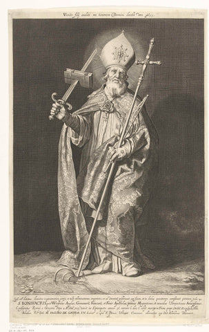 Saint Boniface, Cornelis Bloemaert (II), in or after 1626 Canvas Print